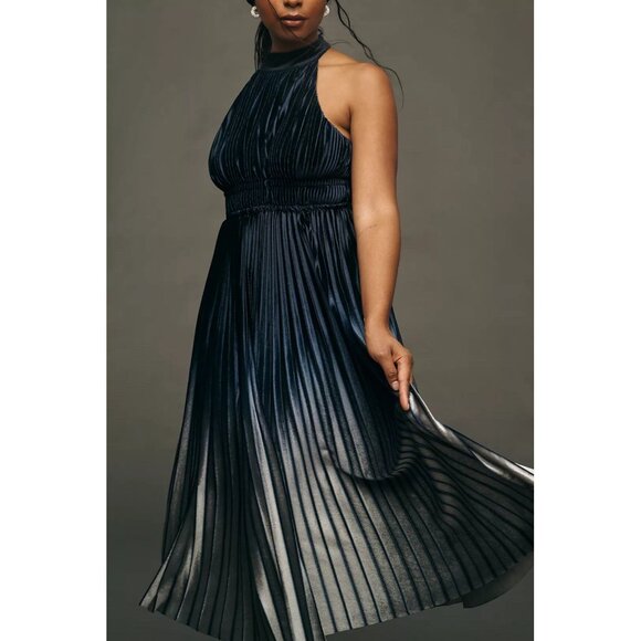 NWT Size LP - By Anthropologie Pleated Halter Midi Dress (NWT US$ 268) - Picture 5 of 16